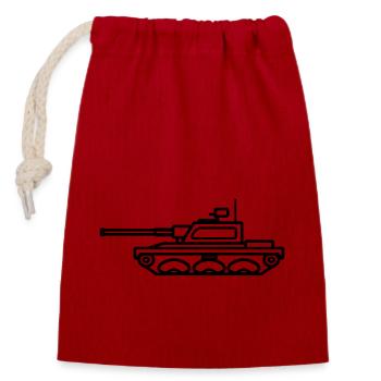 tank - Closable cotton gift bag (14x20cm) - red - Front