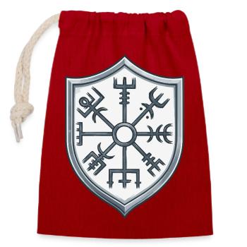 Vegvisir Schild Symbolik - Verschließbarer Geschenkbeutel aus Baumwolle (14x20cm) - Rot - Vorne