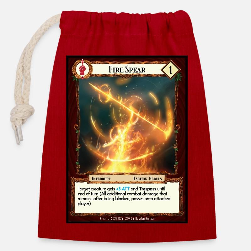 Lance de feu - Sac cadeau en coton avec cordon (14 x 20 cm) - rouge
