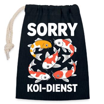 Désolé service de carpes koi drôle de poisson de carpe - Sac cadeau en coton avec cordon (14 x 20 cm) - bleu marine - Devant