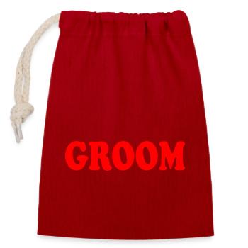 Groom - Verschließbarer Geschenkbeutel aus Baumwolle (14x20cm) - Rot - Vorne