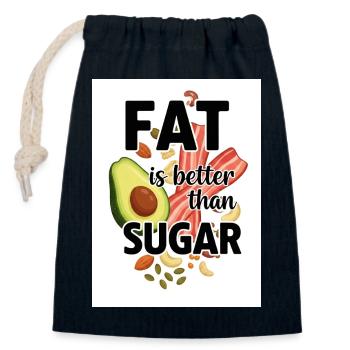 Healthy alternative with avocado and meat, keto - Closable cotton gift bag (14x20cm) - navy - Front