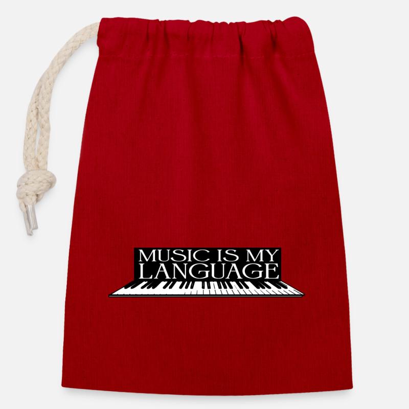 music is my language piano......by 2FettDesign - Verschließbarer Geschenkbeutel aus Baumwolle (14x20cm) - Rot