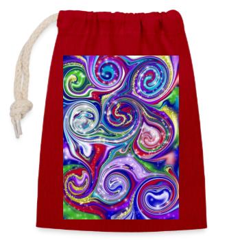 Magic Spirals - Verschließbarer Geschenkbeutel aus Baumwolle (14x20cm) - Rot - Vorne