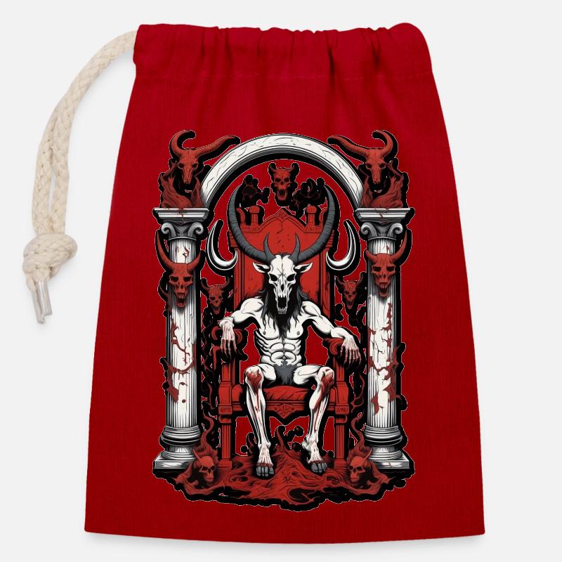 Satanic MDCCCXCIV - Verschließbarer Geschenkbeutel aus Baumwolle (14x20cm) - Rot