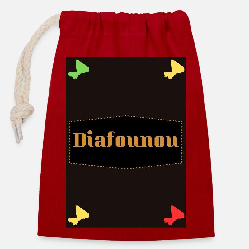 Diafounou - Verschließbarer Geschenkbeutel aus Baumwolle (14x20cm) - Rot