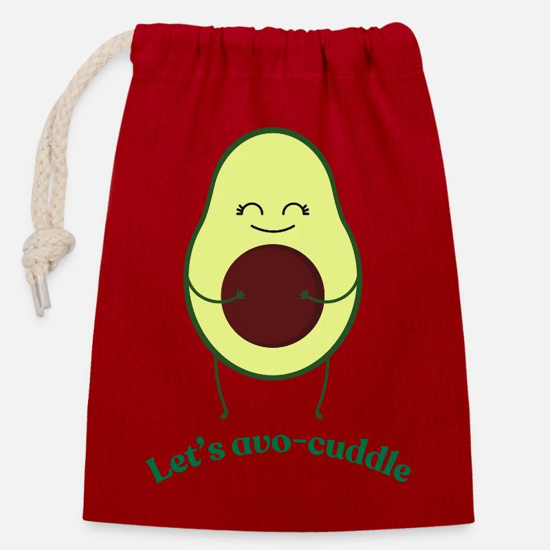 Lets-avo-cuddle - Verschließbarer Geschenkbeutel aus Baumwolle (14x20cm) - Rot
