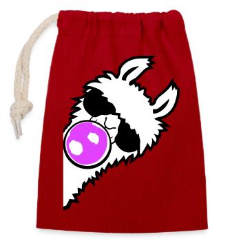 Llama Bubblegum Sunglasses Side Profile Cool Side - Closable cotton gift bag (14x20cm) - red - Front