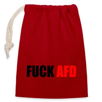 Fuck afd - Closable cotton gift bag (14x20cm) - red - Front