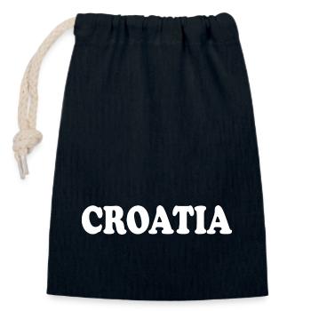 Croatie (Hrvatska) - Sac cadeau en coton avec cordon (14 x 20 cm) - bleu marine - Devant