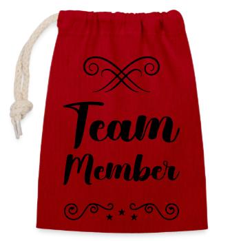 Team Member - Closable cotton gift bag (14x20cm) - red - Front