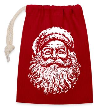 Santa - Verschließbarer Geschenkbeutel aus Baumwolle (14x20cm) - Rot - Vorne