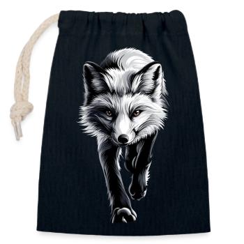Polarfuchs Schneefuchs Eisfuchs Süßer Weißer Fuchs - Verschließbarer Geschenkbeutel aus Baumwolle (14x20cm) - Navy - Vorne