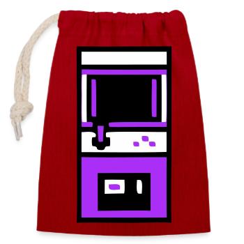 Nostalgischer Arcade Automat Gamer - Verschließbarer Geschenkbeutel aus Baumwolle (14x20cm) - Rot - Vorne
