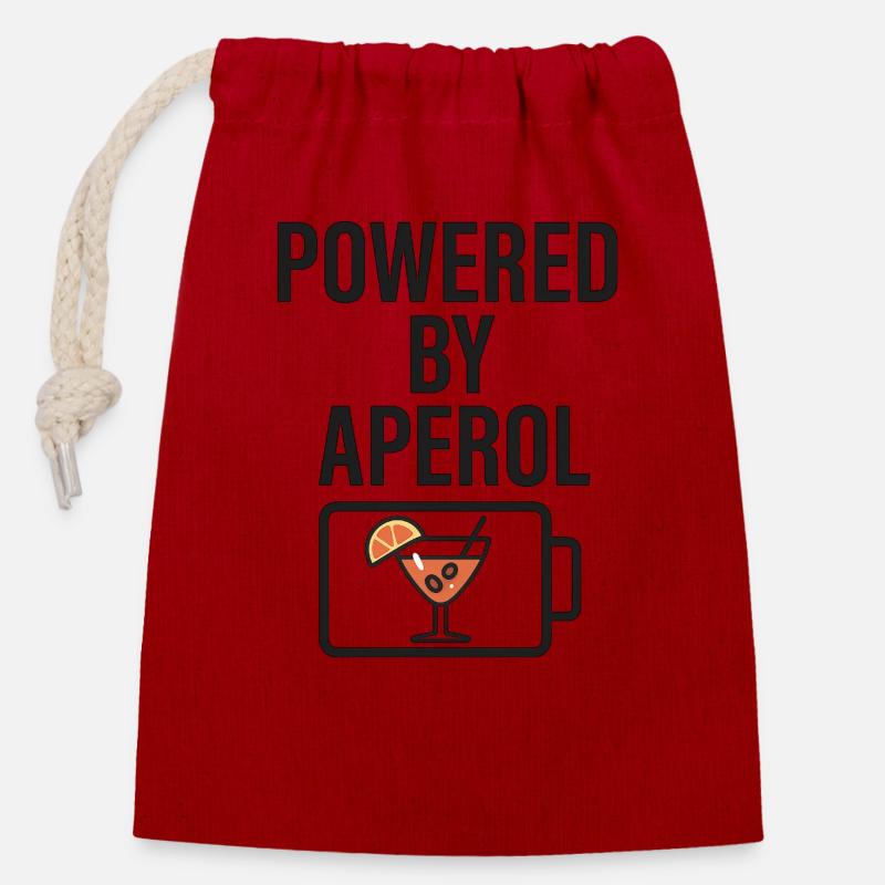 Powered by Aperoli - Verschließbarer Geschenkbeutel aus Baumwolle (14x20cm) - Rot