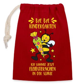 School enrollment bee sugar cone school kindergarten - Closable cotton gift bag (14x20cm) - red - Front