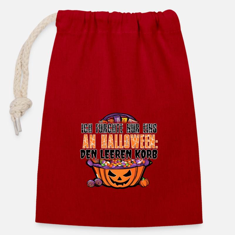Halloween Edition by Printflow - Verschließbarer Geschenkbeutel aus Baumwolle (14x20cm) - Rot