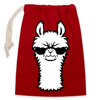 Lama Wütend Cool Sonnenbrille Pelzig Alpaka Sauer - Verschließbarer Geschenkbeutel aus Baumwolle (14x20cm) - Rot - Vorne
