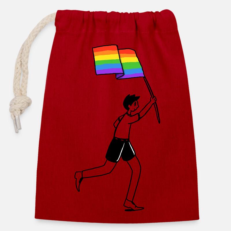 Pride - Verschließbarer Geschenkbeutel aus Baumwolle (14x20cm) - Rot