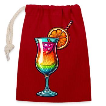 cocktail - Verschließbarer Geschenkbeutel aus Baumwolle (14x20cm) - Rot - Vorne