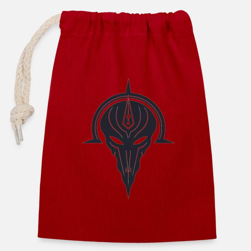 Anunnaki Mind Booster Illustrations Design - Closable cotton gift bag (14x20cm) - red