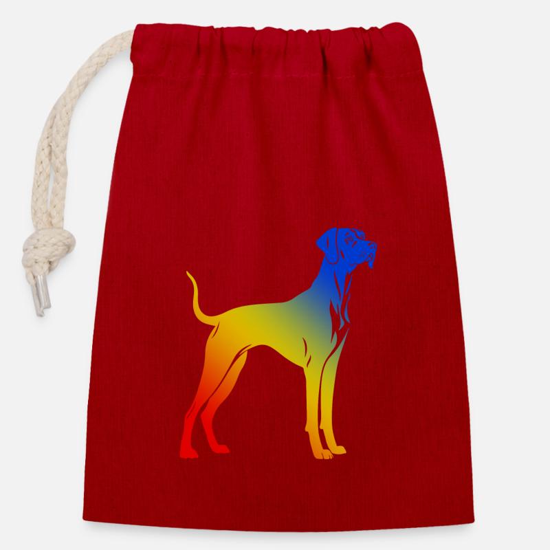 Great Dane Hund Bunt - Verschließbarer Geschenkbeutel aus Baumwolle (14x20cm) - Rot