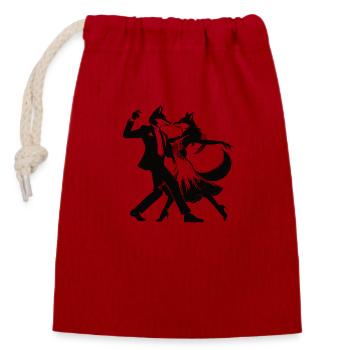 Dancing Tango Renards Design - Sac cadeau en coton avec cordon (14 x 20 cm) - rouge - Devant