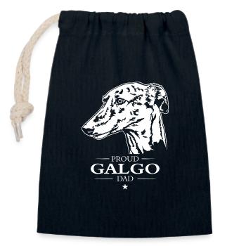 Galgo Papa Chien Chien Lévrier Wilsigns - Sac cadeau en coton avec cordon (14 x 20 cm) - bleu marine - Devant