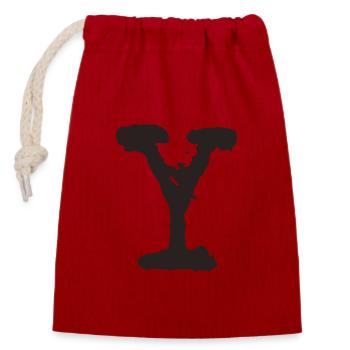 Y - Closable cotton gift bag (14x20cm) - red - Front