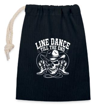 Line Dance Skull with Stetson and Boots and Lasso - Closable cotton gift bag (14x20cm) - navy - Front