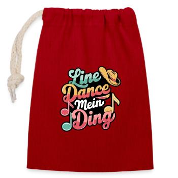 Line Dance mein Hobby - mein Ding - Verschließbarer Geschenkbeutel aus Baumwolle (14x20cm) - Rot - Vorne