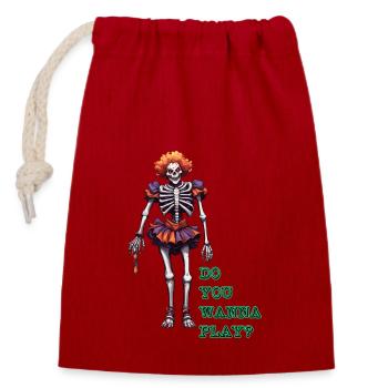 Clown / Circus / Carnival / Carnival / Playful - Closable cotton gift bag (14x20cm) - red - Front