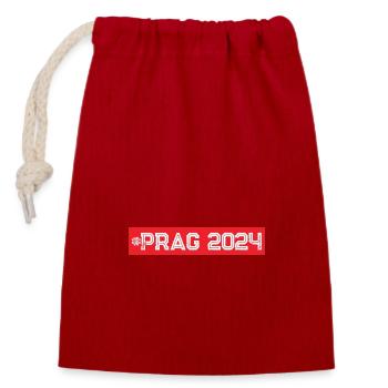 Prague 2024 - Closable cotton gift bag (14x20cm) - red - Front
