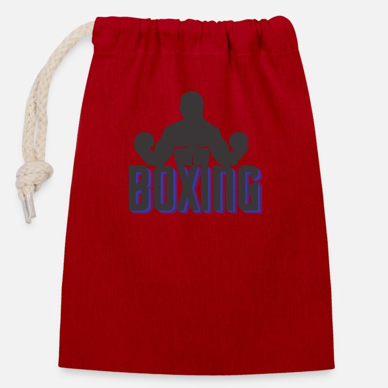 Boxing - Verschließbarer Geschenkbeutel aus Baumwolle (14x20cm) - Rot