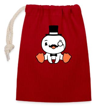Sir Bird Top Hat Monocle Glasses Rich Mr. - Closable cotton gift bag (14x20cm) - red - Front