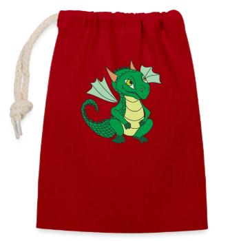 Cute little Dragon - Closable cotton gift bag (14x20cm) - red - Front