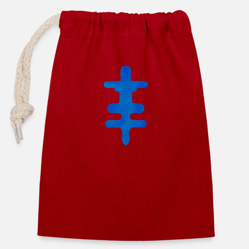 Idée cadeau Adinkra Symbol Power Okodee Mmowere - Sac cadeau en coton avec cordon (14 x 20 cm) - rouge