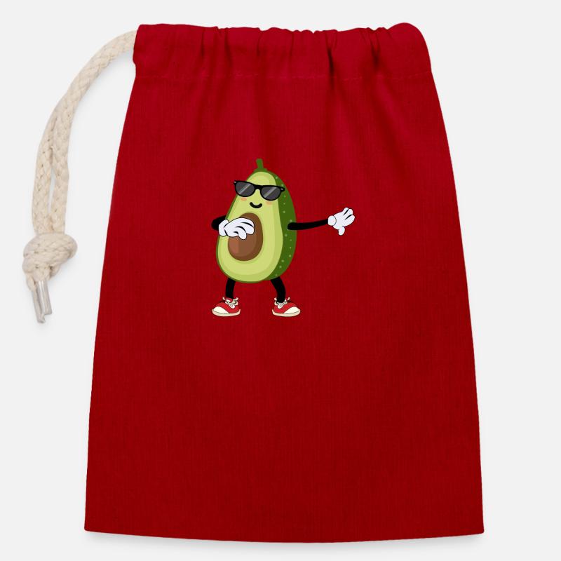 Avocado Dabbing Dancing Sunglasses Gift - Closable cotton gift bag (14x20cm) - red