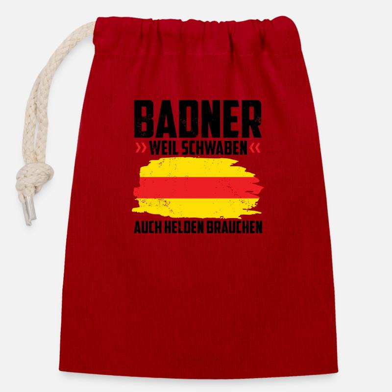Baden - Verschließbarer Geschenkbeutel aus Baumwolle (14x20cm) - Rot