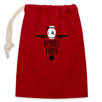 Bembel Force ! 100% Hessen #069 #FrankfurtLiebe - Sac cadeau en coton avec cordon (14 x 20 cm) - rouge - Devant