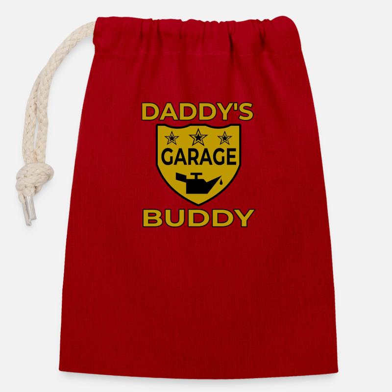 Garage - Verschließbarer Geschenkbeutel aus Baumwolle (14x20cm) - Rot