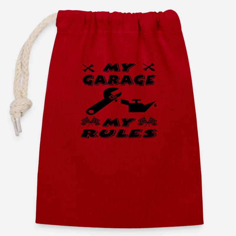Garage - Closable cotton gift bag (14x20cm) - red