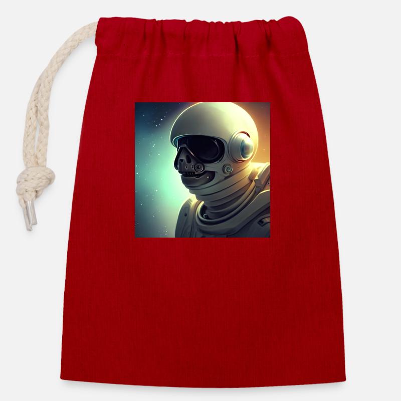 Héros de l’espace - Sac cadeau en coton avec cordon (14 x 20 cm) - rouge