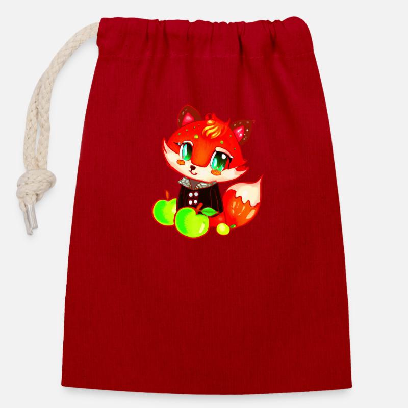 Applefox - Verschließbarer Geschenkbeutel aus Baumwolle (14x20cm) - Rot