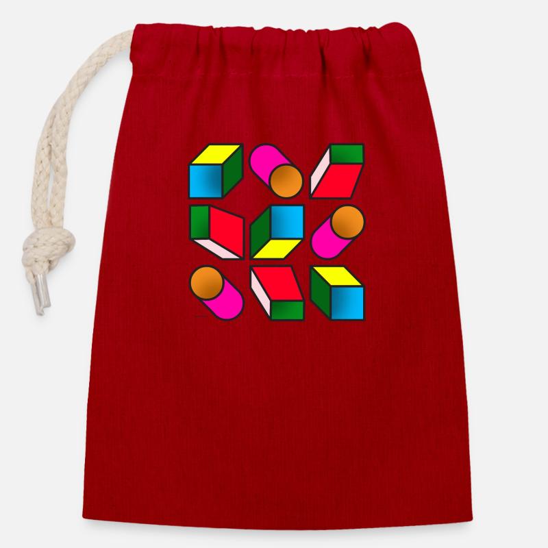 Modèle Moda 110623 2 - Sac cadeau en coton avec cordon (14 x 20 cm) - rouge