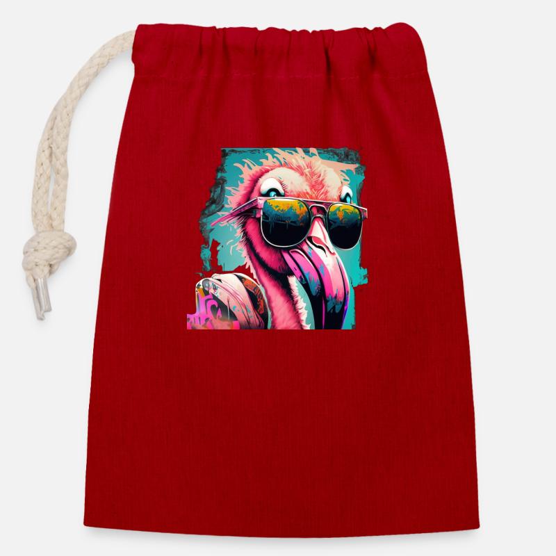 IMG 1476 - Sac cadeau en coton avec cordon (14 x 20 cm) - rouge