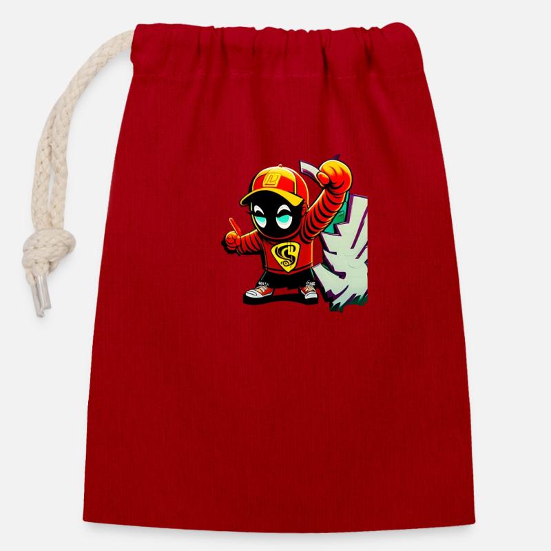 IMG 1471 - Sac cadeau en coton avec cordon (14 x 20 cm) - rouge
