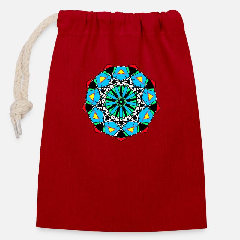 Pattern - Closable cotton gift bag (14x20cm) - red