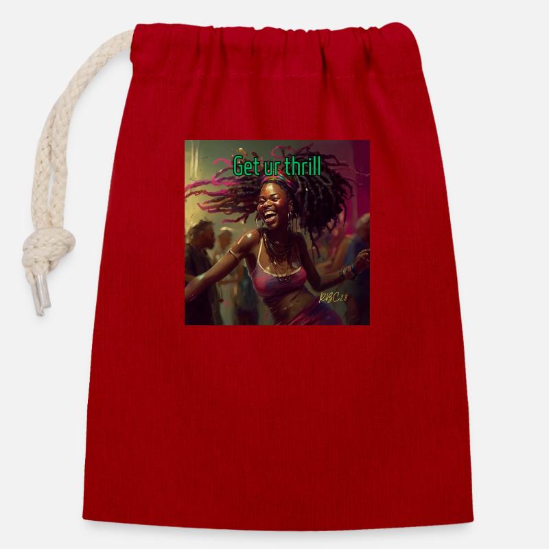 Get your thrill - Closable cotton gift bag (14x20cm) - red