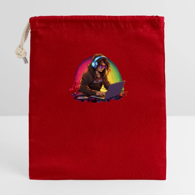 Code Queen : Le hacker Sac cadeau en coton avec cordon (14 x 20 cm)